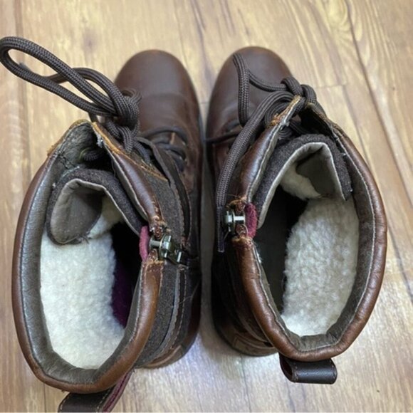 UGG Kesey Waterproof Brown Leather Lace Up Winter Boots Women Size 7.5 - Picture 6 of 10